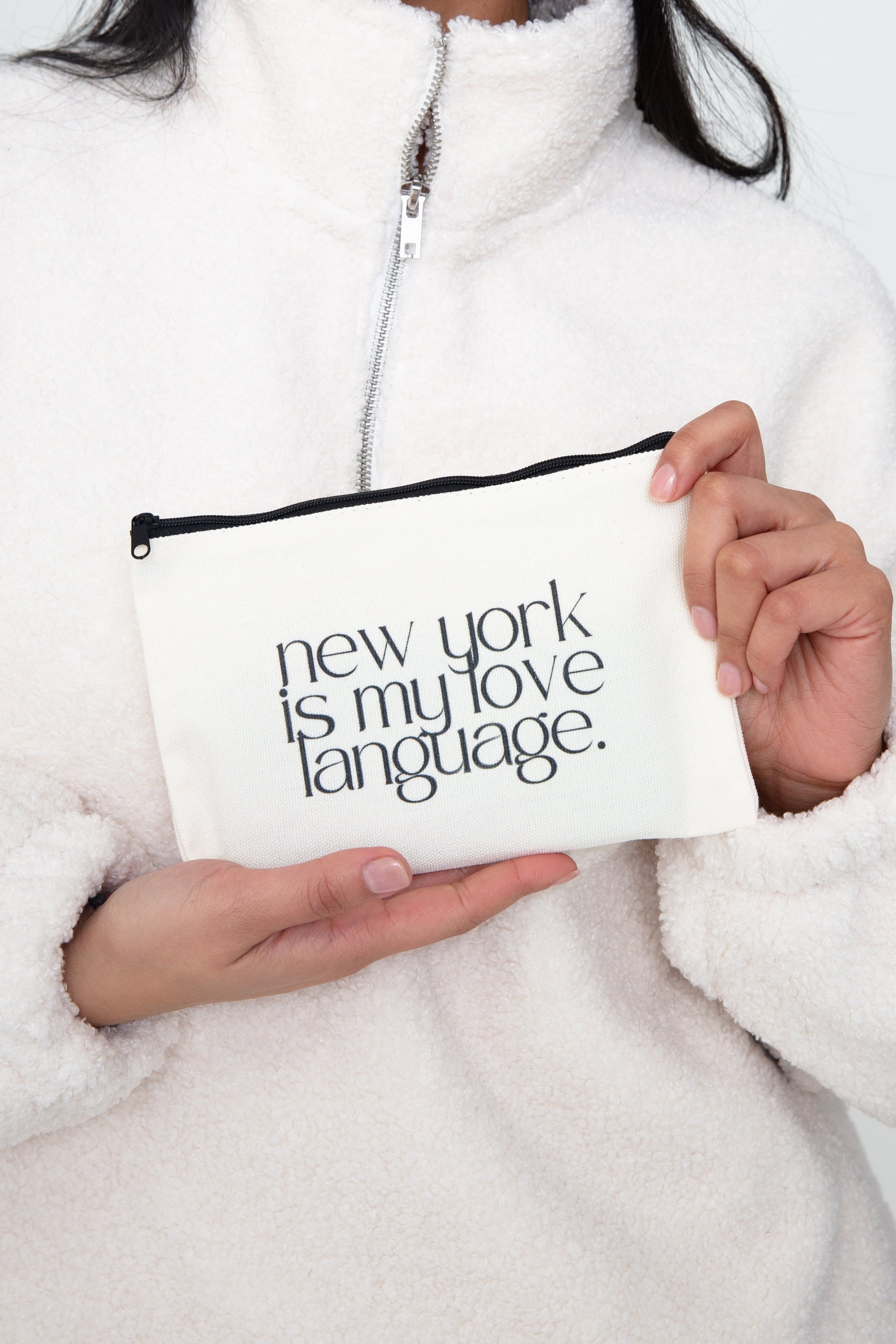 New York is My Love Language Canvas Zipper Pouch by alchemy.