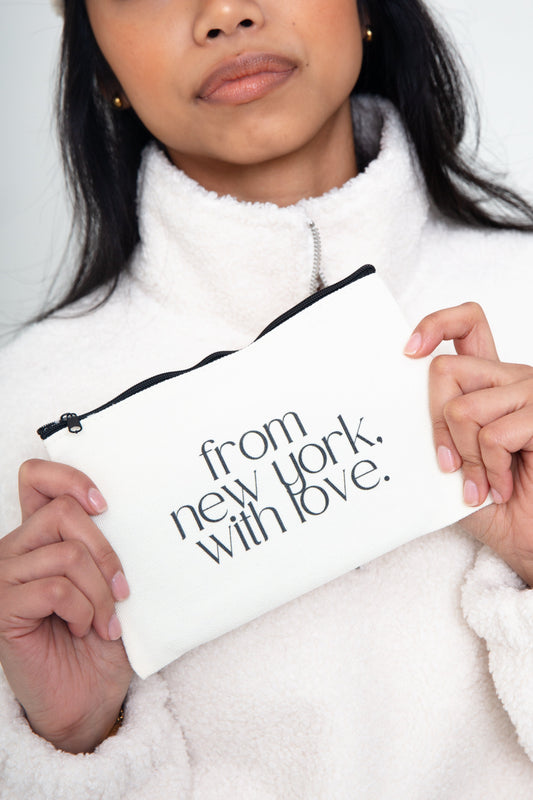 From New York with Love Canvas Zipper Pouch by alchemy.