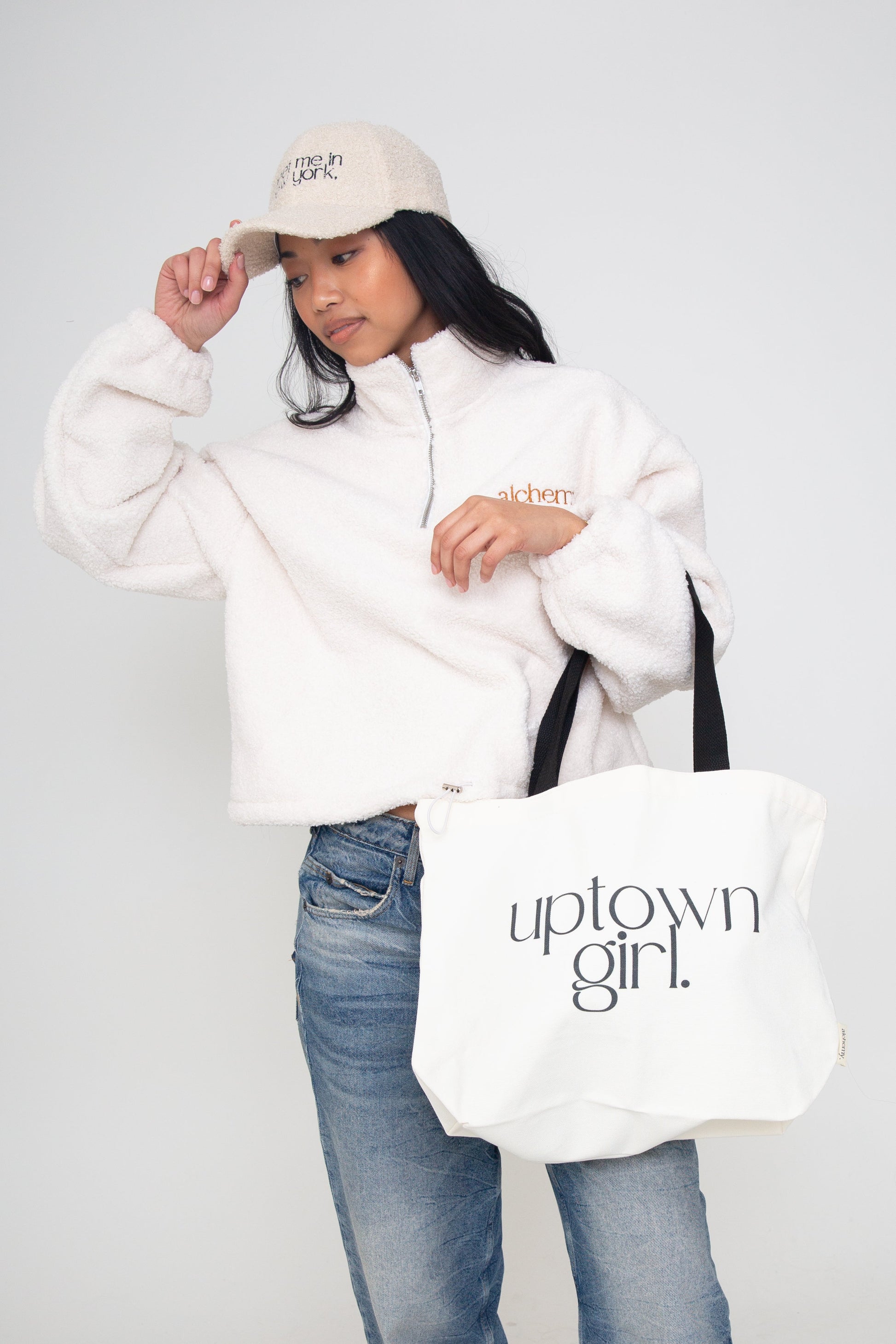 Uptown Girl 16 oz Canvas Tote Bag by alchemy.
