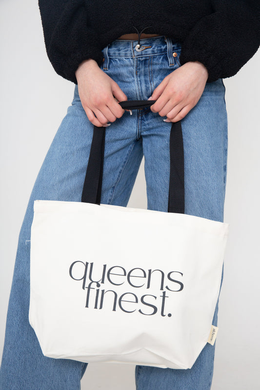 Queens Finest 16 oz Canvas Tote Bag by alchemy.