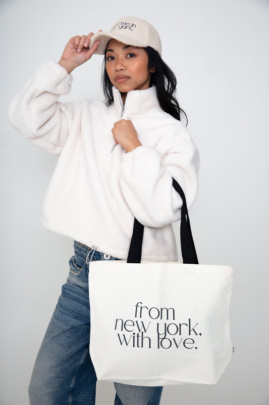 From New York with Love 16 oz Canvas Tote Bag by alchemy.